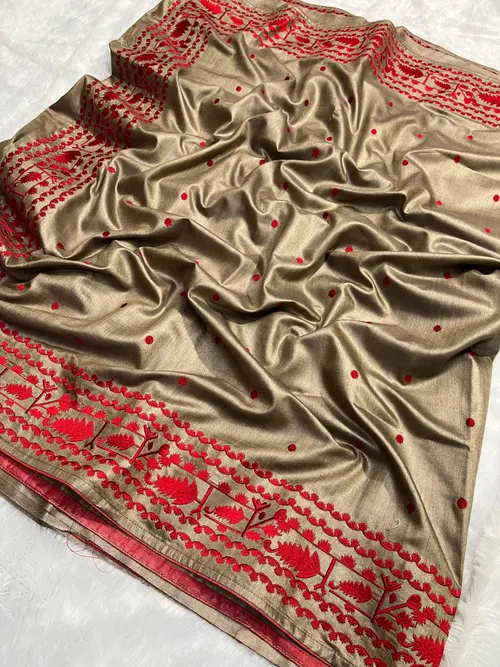 Pure Tussar Munga Silk Saree with Natural Texture & Elegant Lustre
